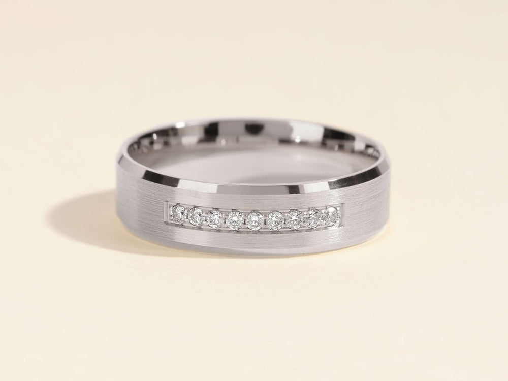 0.14CT Round Cut Nine - Stone Lab Grown Diamond Men's Wedding Band - Doozy Diamonds