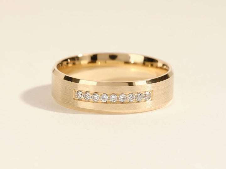 0.14CT Round Cut Nine - Stone Lab Grown Diamond Men's Wedding Band - Doozy Diamonds