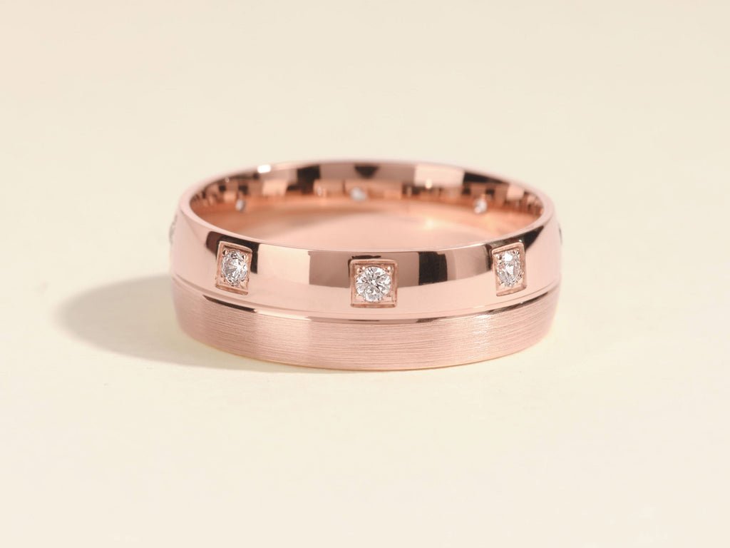 0.24CT Eight Stone Men's Diamond Wedding Band - Doozy Diamonds