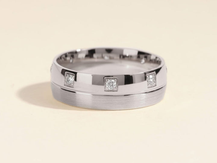 0.24CT Eight Stone Men's Diamond Wedding Band - Doozy Diamonds