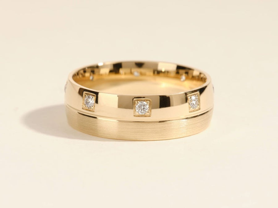0.24CT Eight Stone Men's Diamond Wedding Band - Doozy Diamonds