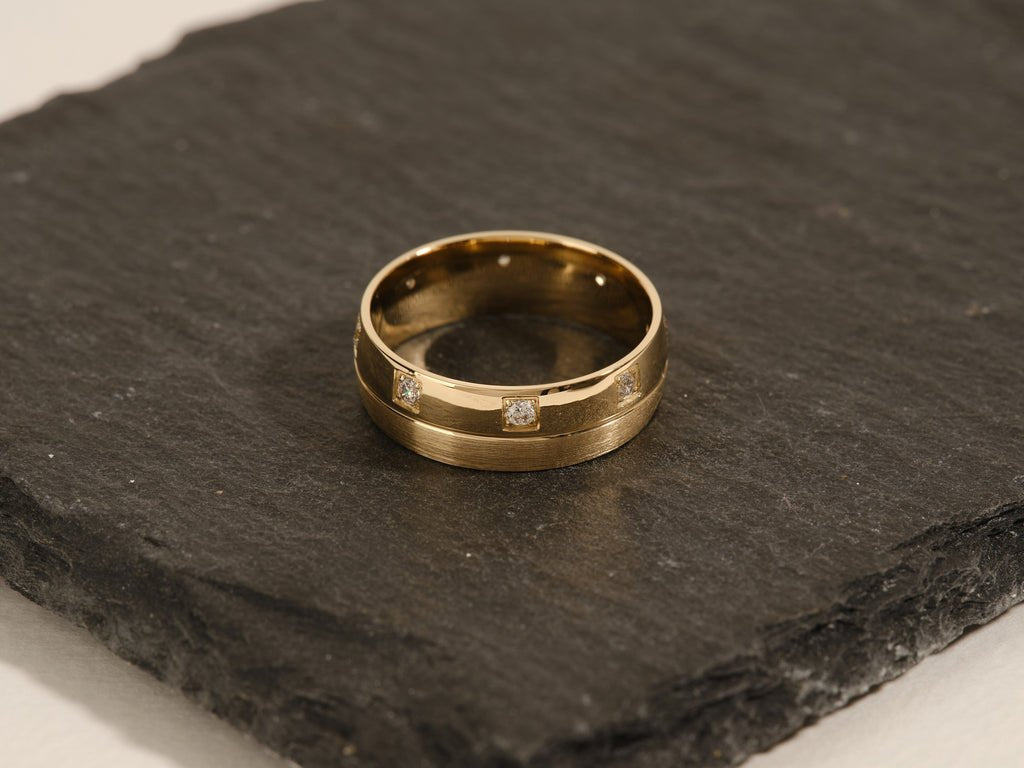 0.24CT Eight Stone Men's Diamond Wedding Band - Doozy Diamonds
