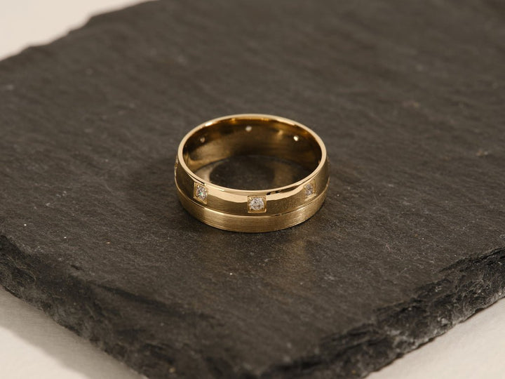 0.24CT Eight Stone Men's Diamond Wedding Band - Doozy Diamonds