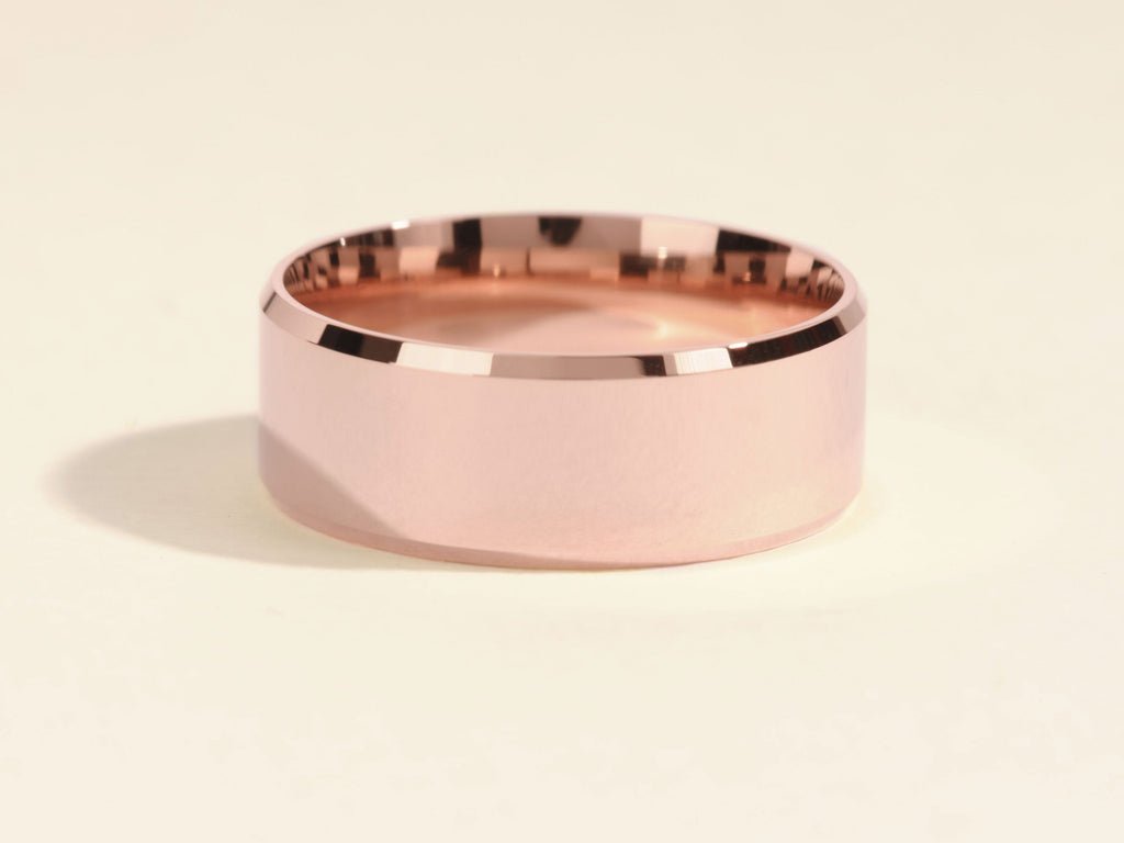 8mm Polished Beveled Edge Men's Wedding Band - Doozy Diamonds