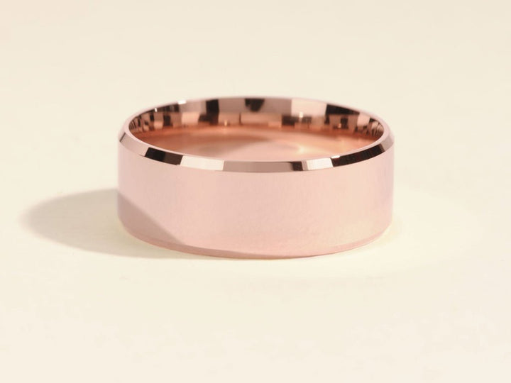 8mm Polished Beveled Edge Men's Wedding Band - Doozy Diamonds