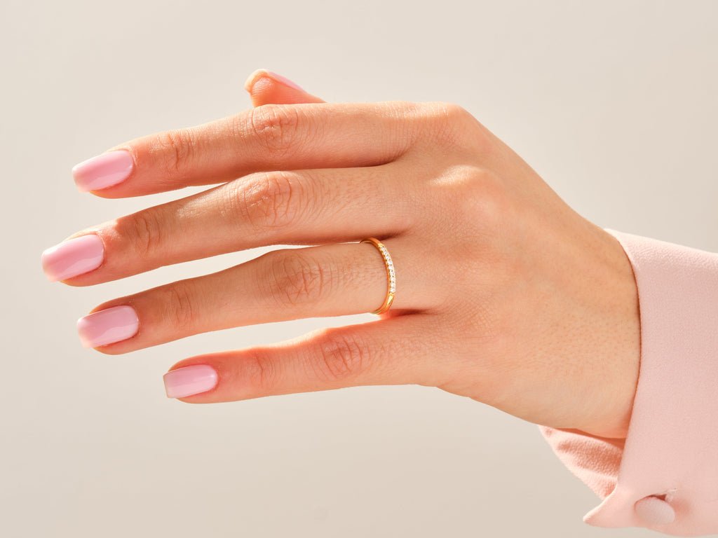 Ethically sourced round diamond eternity band