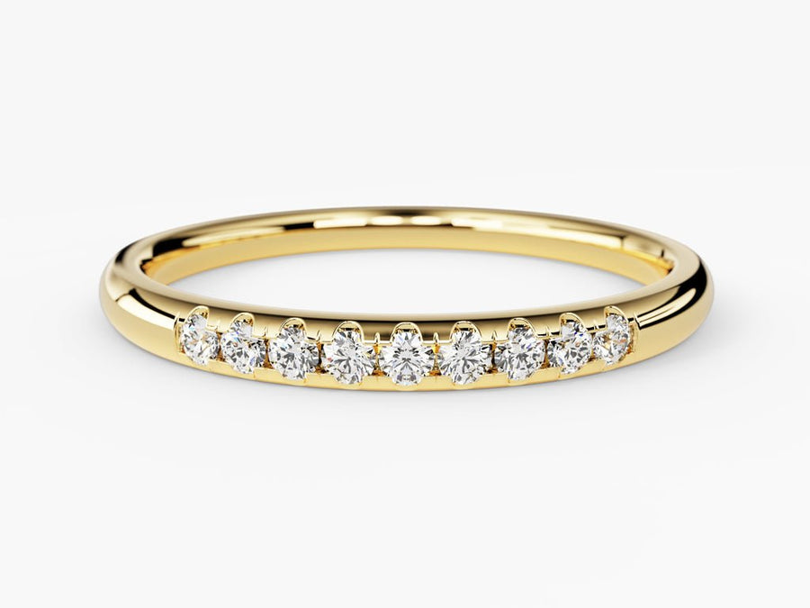 Round round diamond wedding band front view