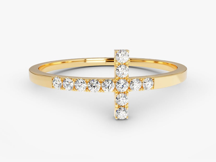 Round round diamond wedding band front view