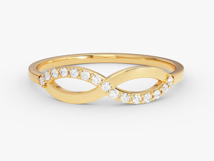 Round round diamond wedding band front view