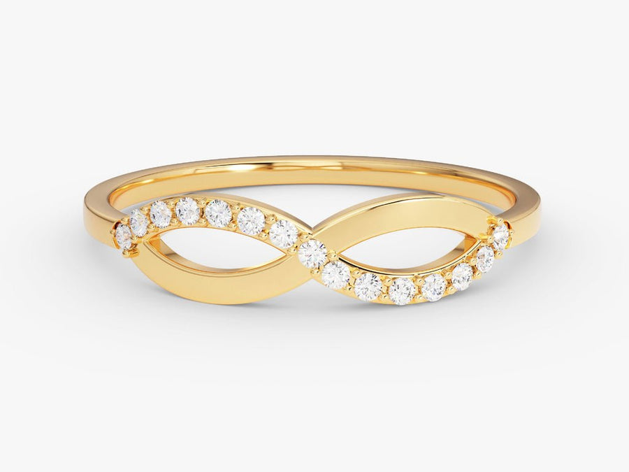 Round round diamond wedding band front view