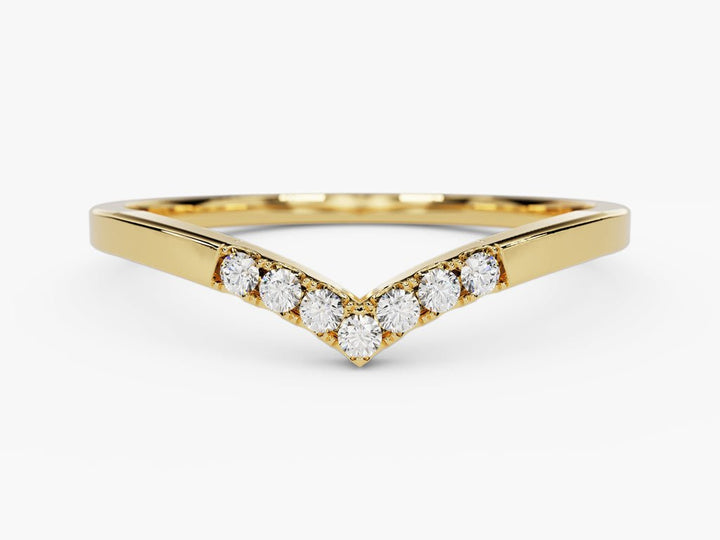 Round round diamond wedding band front view