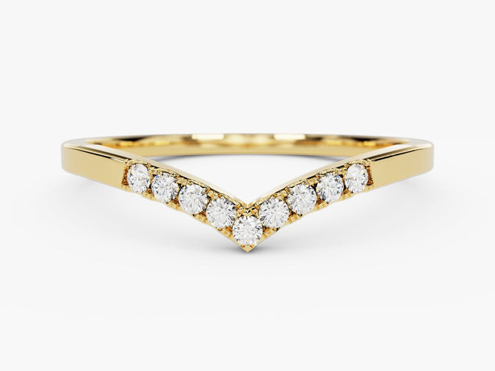 Round round diamond wedding band front view