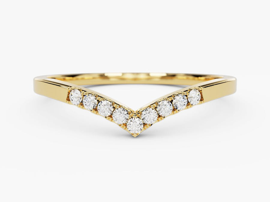 Round round diamond wedding band front view
