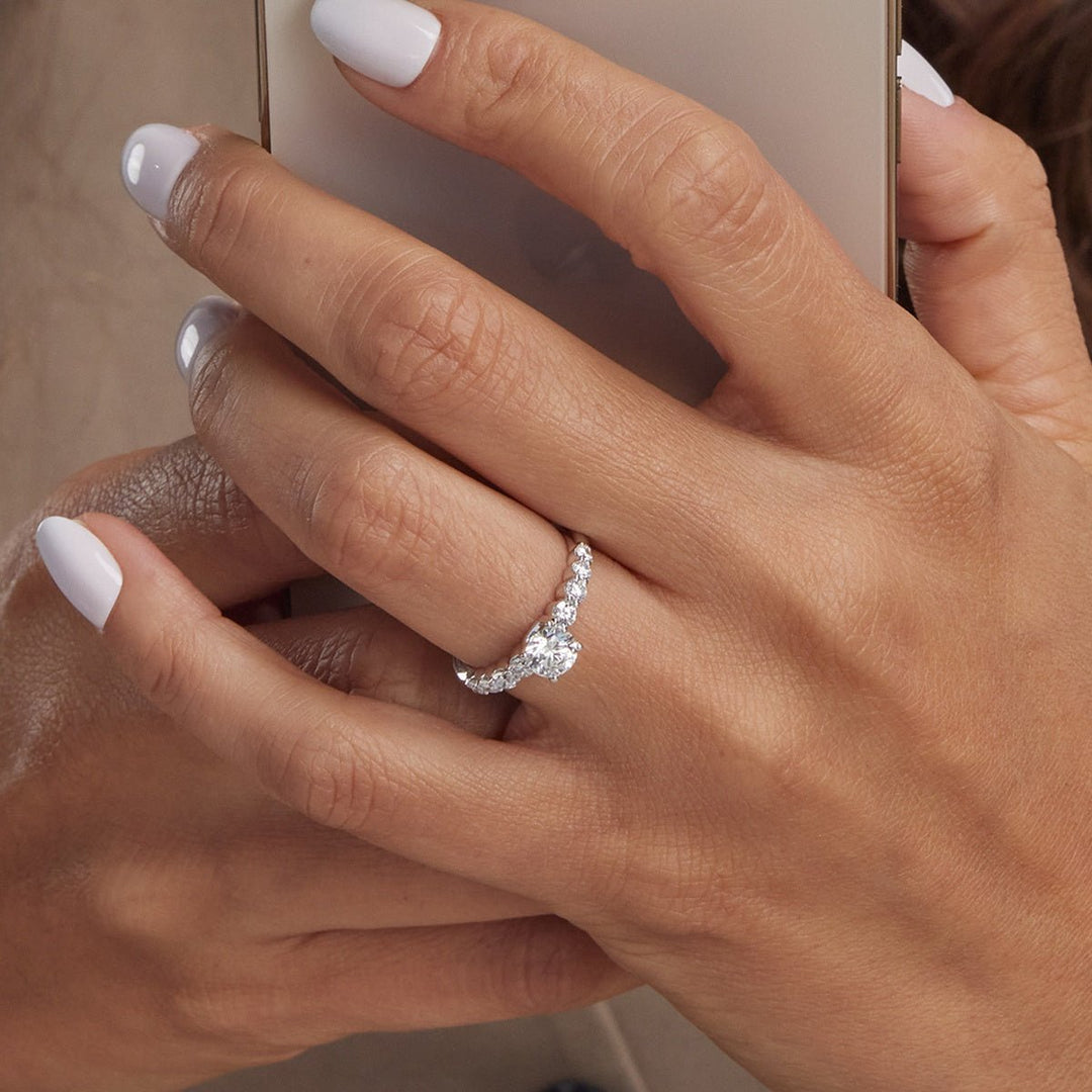 Round FG - VS2 Lab Grown Diamond Prong Set Wedding Band - Doozy Diamonds