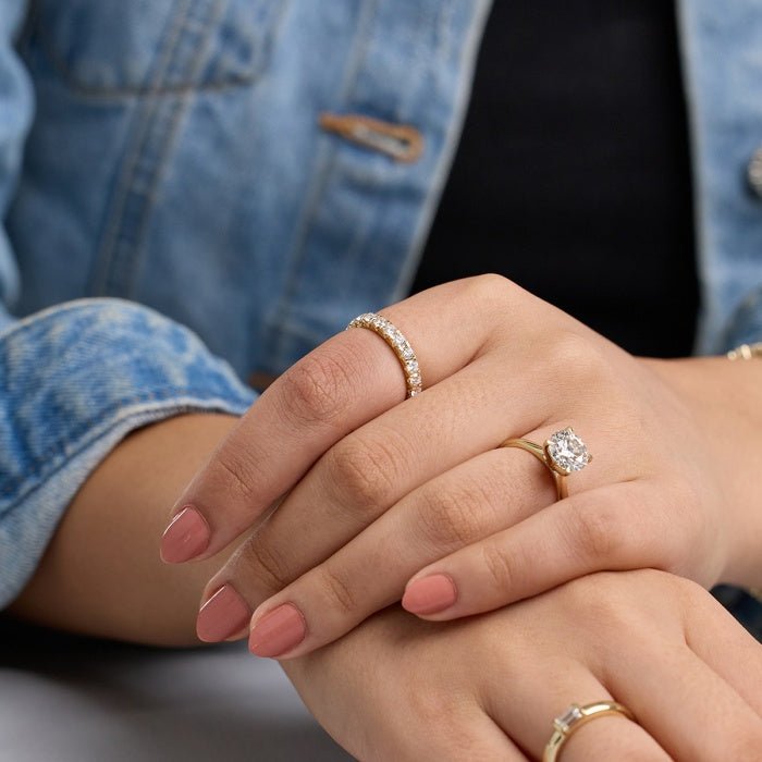 Round FG - VS2 Lab Grown Diamond Half Eternity Wedding Band - Doozy Diamonds