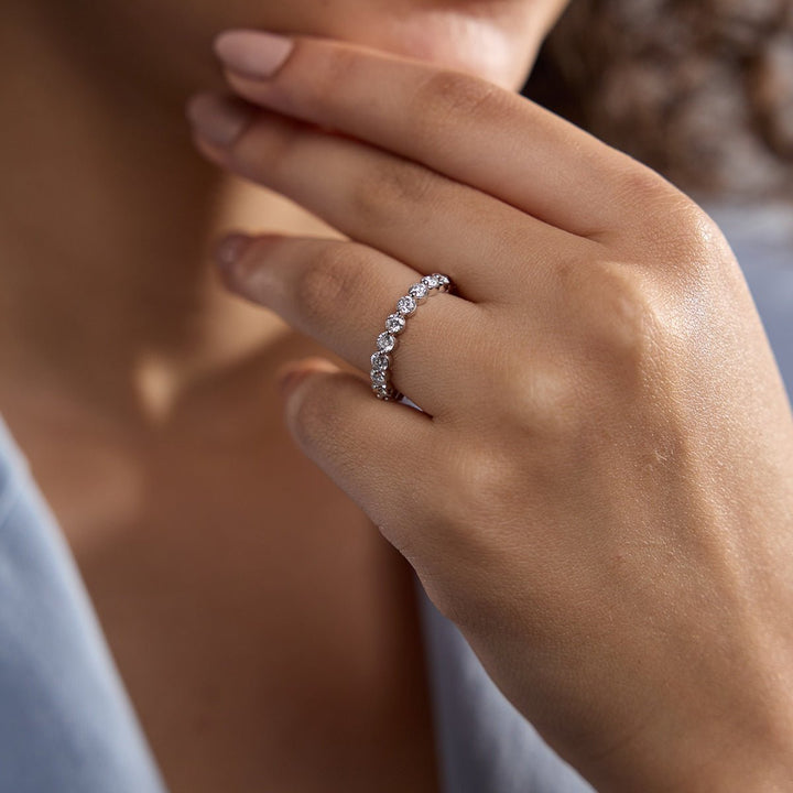 Round FG - VS2 Lab Grown Diamond Full Eternity Wedding Band - Doozy Diamonds