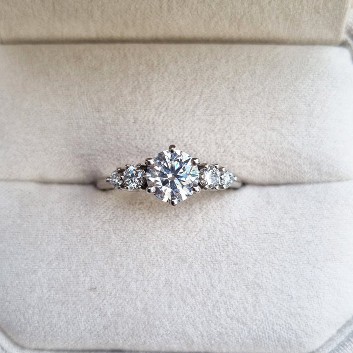 1.03CT round cut five stone engagement ring available to buy now
