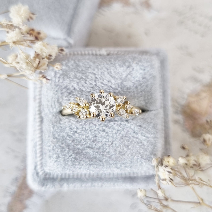Shop round cluster lab grown diamond engagement ring