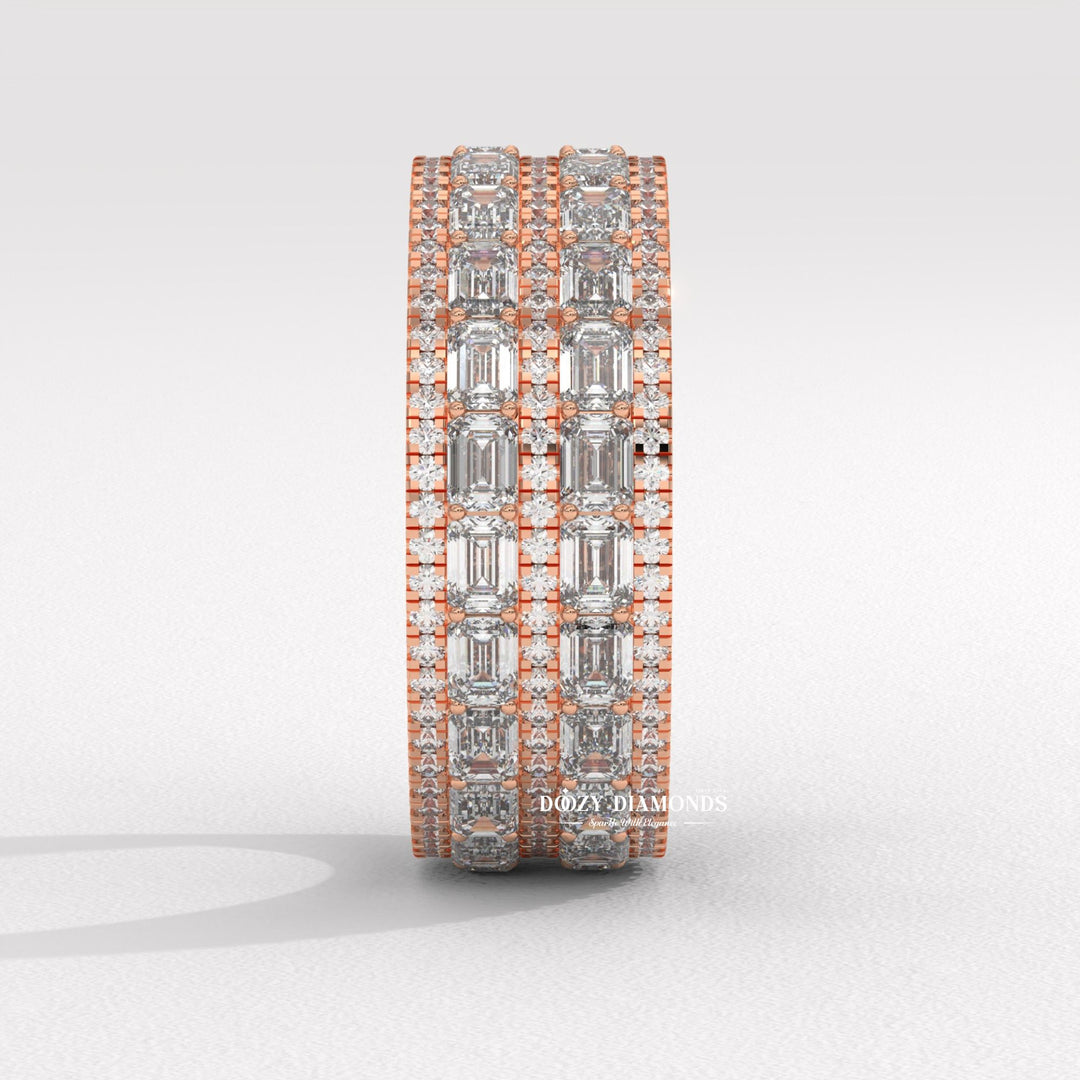 IGI certified baguette & round diamond wedding band