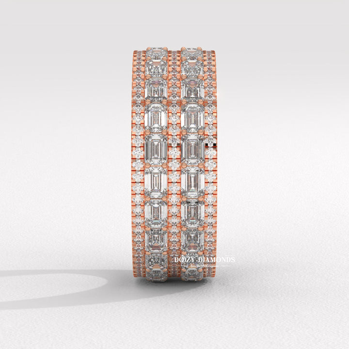 IGI certified baguette & round diamond wedding band