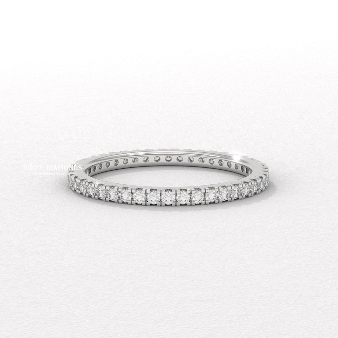 1.90MM Eternity diamond wedding band in yellow gold
