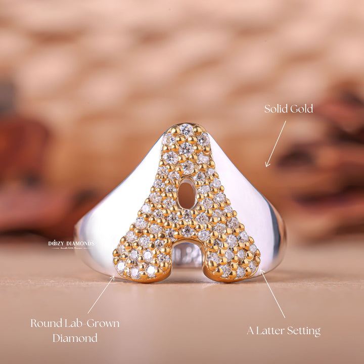 Lifestyle shot of round solitaire diamond ring on hand