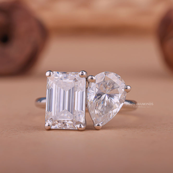 1.0CT pear solitaire lab grown diamond engagement ring for sale
