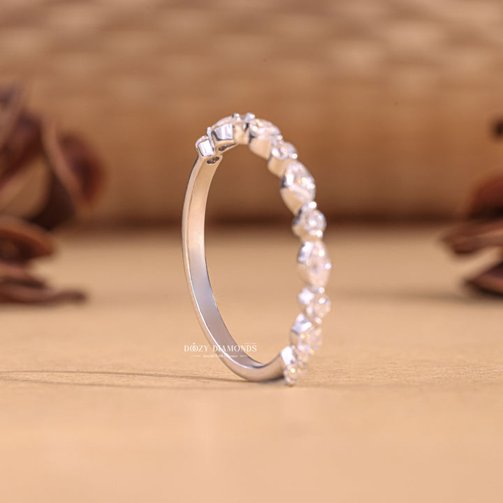 Ethically sourced round marquise diamond eternity band