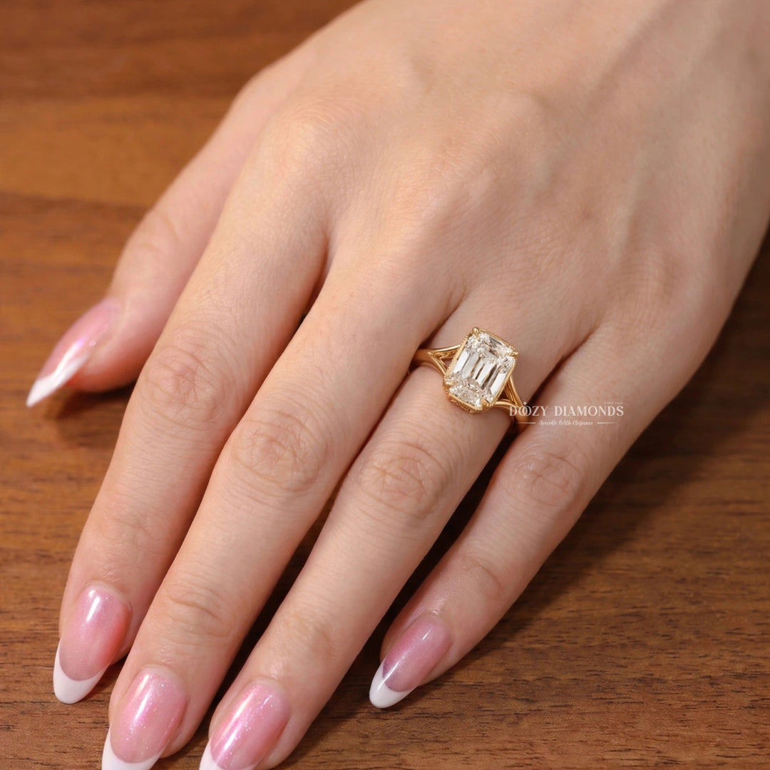 2.50CT Claire-Old Mine Step Cut F/VVS2  Lab Grown Diamond Engagement Ring