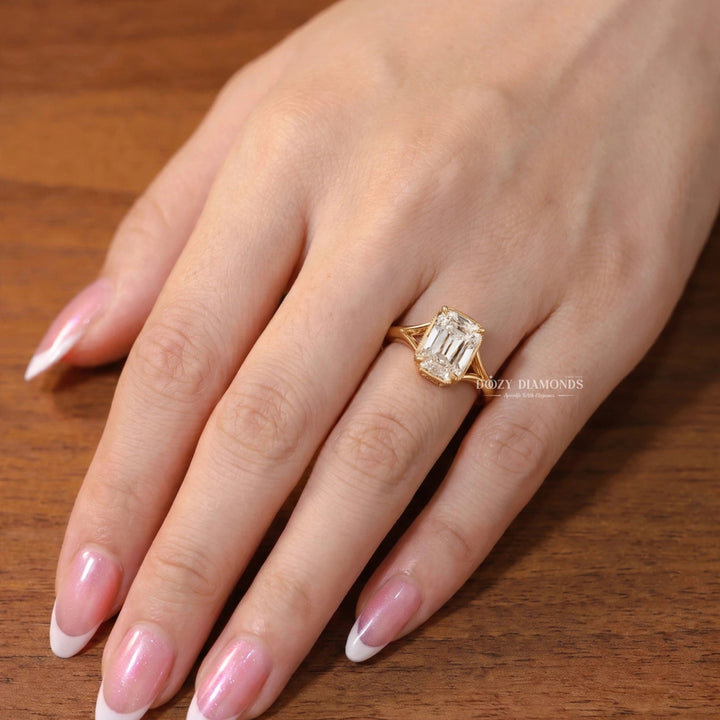 2.50CT Claire-Old Mine Step Cut F/VVS2  Lab Grown Diamond Engagement Ring