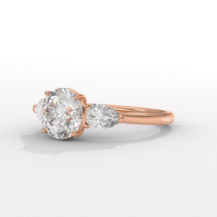 Round solitaire diamond engagement ring available in multiple metals