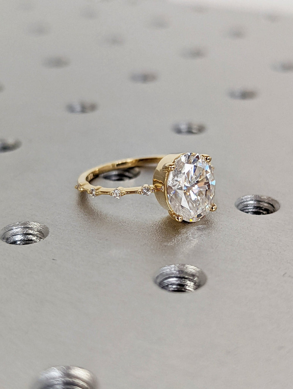 Shop oval cut pave lab grown diamond engagement ring online