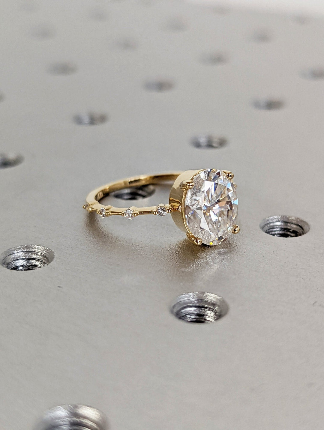 Shop oval cut pave lab grown diamond engagement ring online