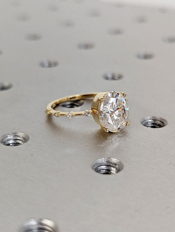 Shop oval cut pave lab grown diamond engagement ring online