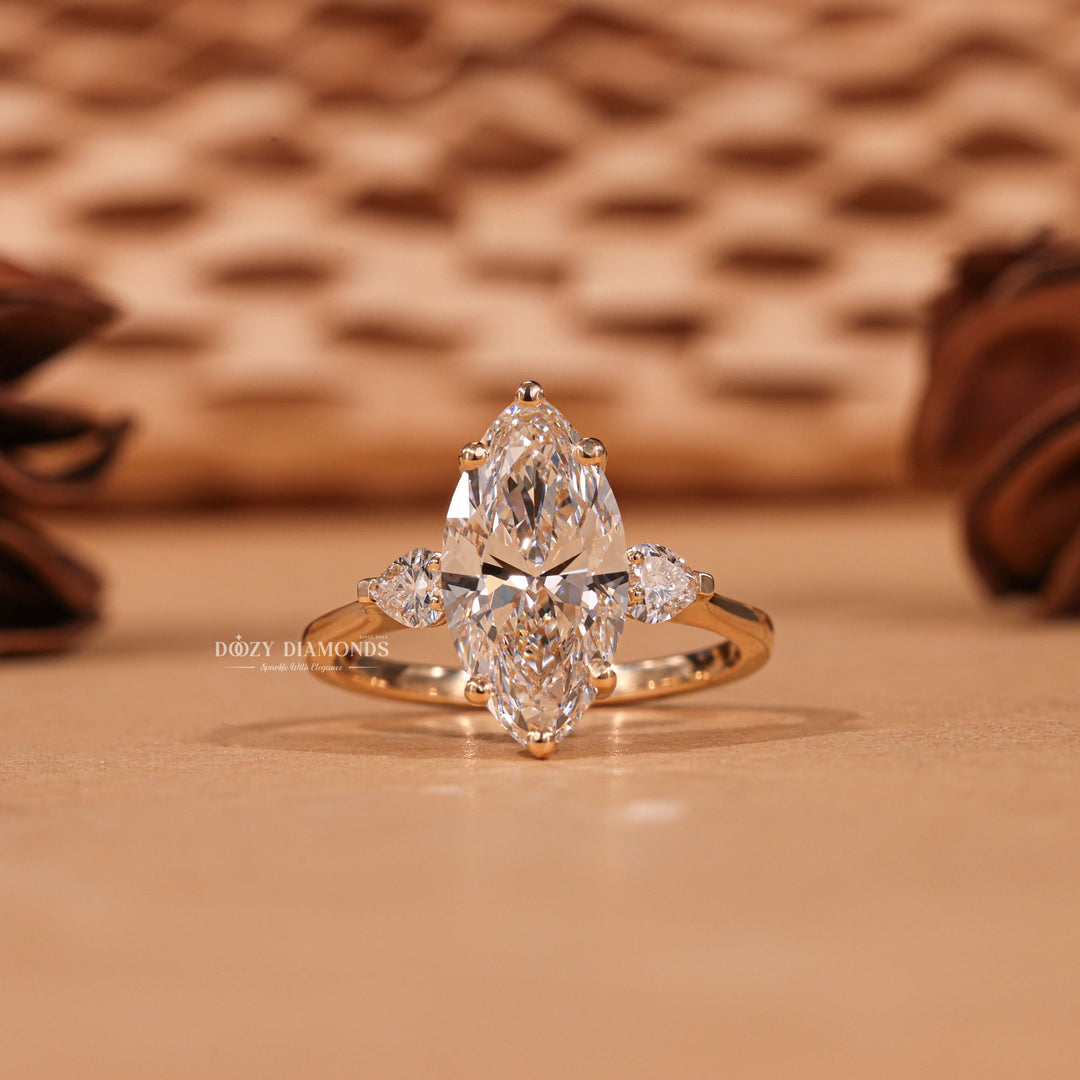 2.50CT marquise cut three stone engagement ring available to buy now