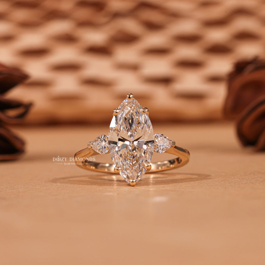 2.50CT marquise cut three stone engagement ring available to buy now