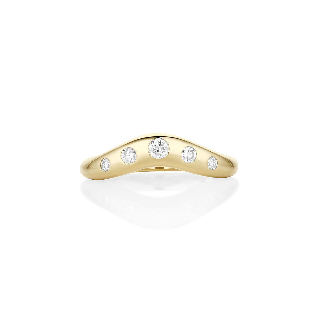 Round round diamond wedding band front view