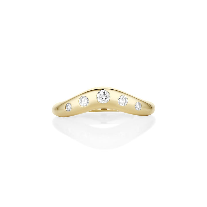 Round round diamond wedding band front view
