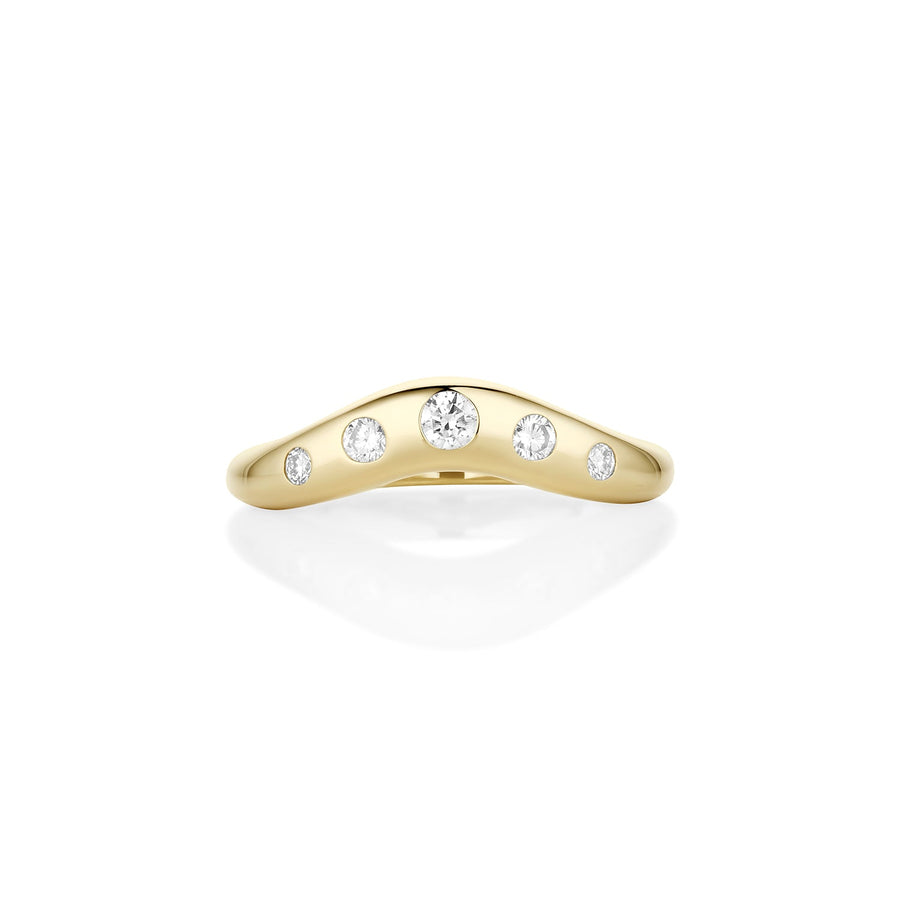 Round round diamond wedding band front view