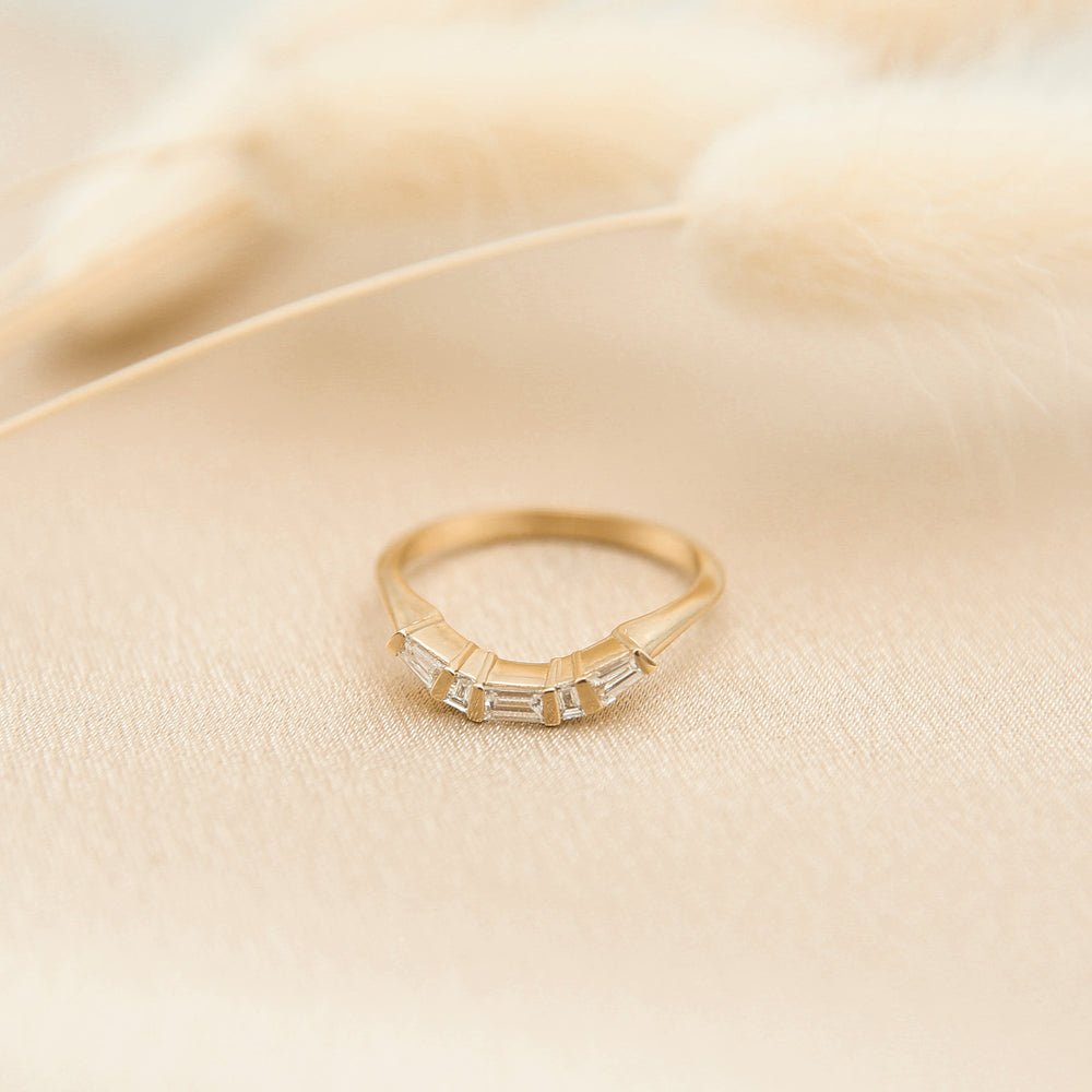 Close-up of 0.90CT baguette lab grown diamonds