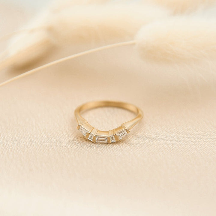 Close-up of 0.90CT baguette lab grown diamonds