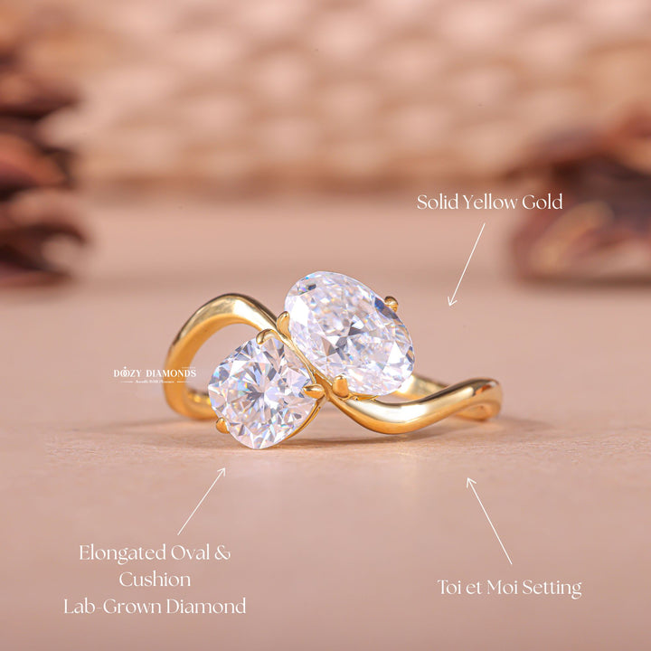 Oval solitaire engagement ring with IGI certificate and packaging
