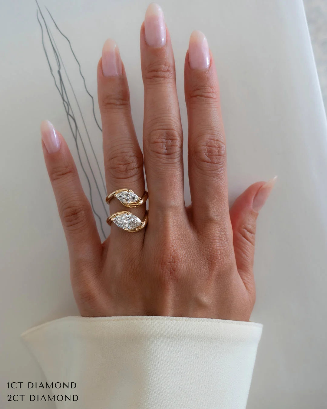 Marquise Diamond Engagement Ring in East West Style