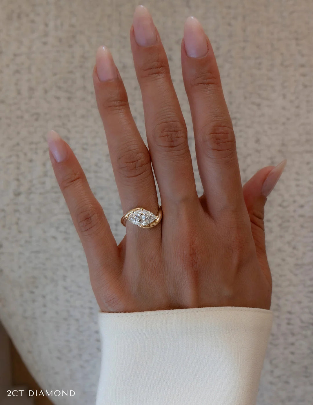 Marquise Diamond Engagement Ring in East West Style