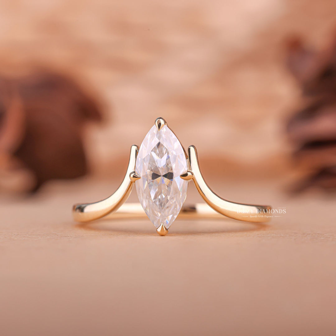 1.50CT marquise solitaire lab grown diamond engagement ring for sale