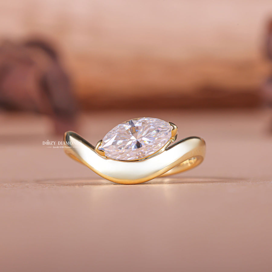2.0CT marquise east west lab grown diamond engagement ring for sale