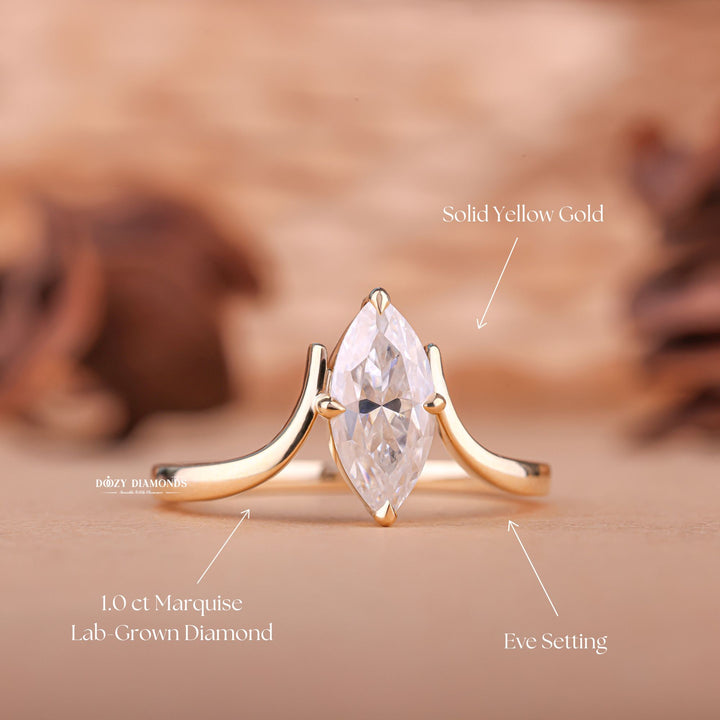 Shop marquise cut solitaire lab grown diamond engagement ring online