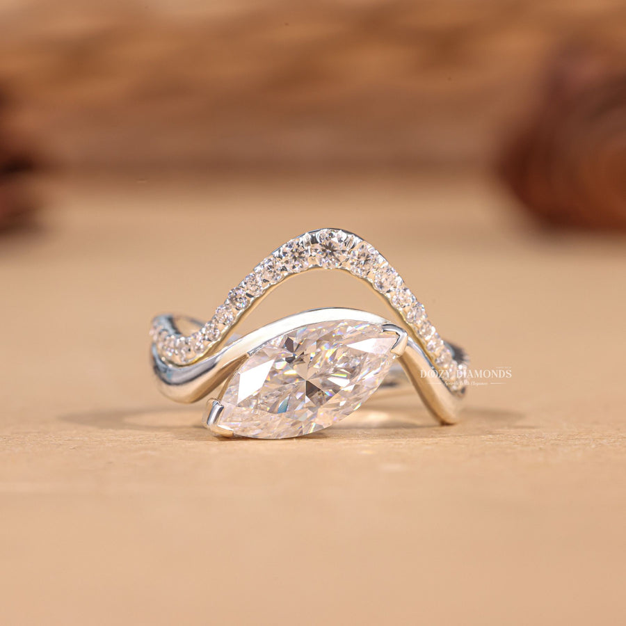 Marquise cut wedding ring set, Marquise cut engagement and wedding ring set, Marquise cut bridal set, Marquise cut wedding set, Marquise cut bridal jewelry set,