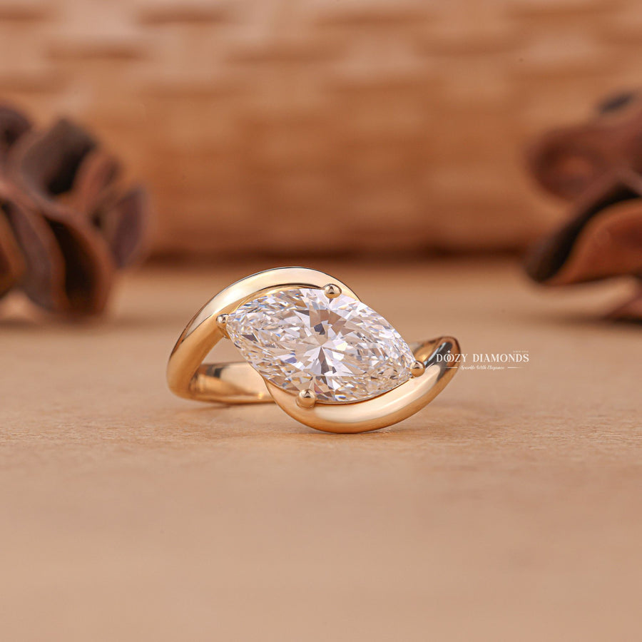 Best lab-grown ring to buy online, Stunning lab-grown diamond ring with side stones, Minimalist lab-grown diamond ring