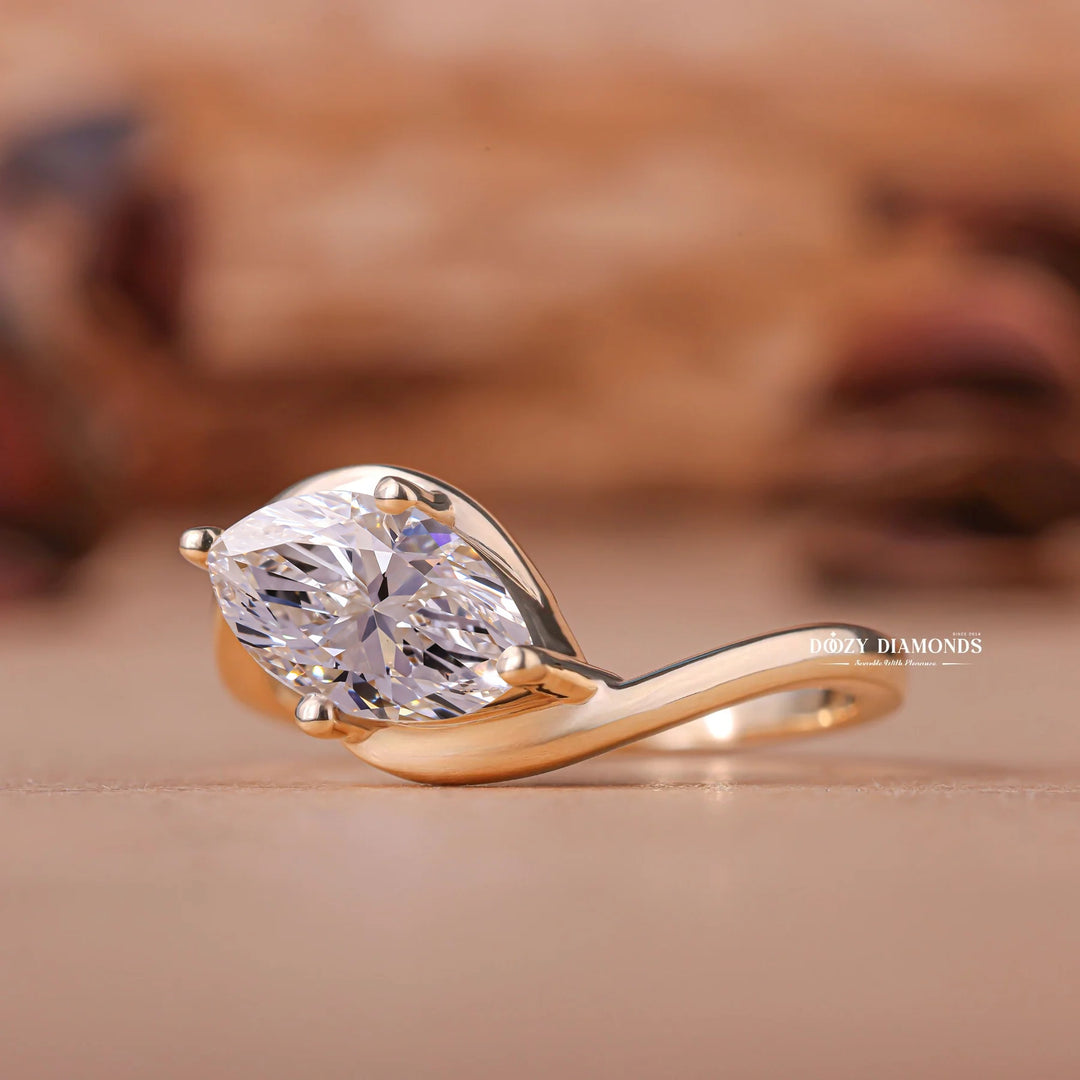 2.0CT-3.0CT East West Marquise E/VS1 Lab Grown Diamond Engagement Ring